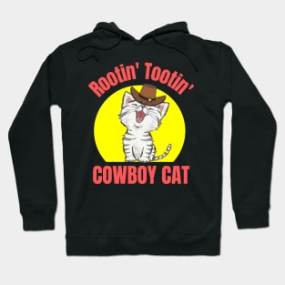 Rootin Tootin Cowboy Hat Cat Kitty Western Kitten Feline Lovers Hoodie